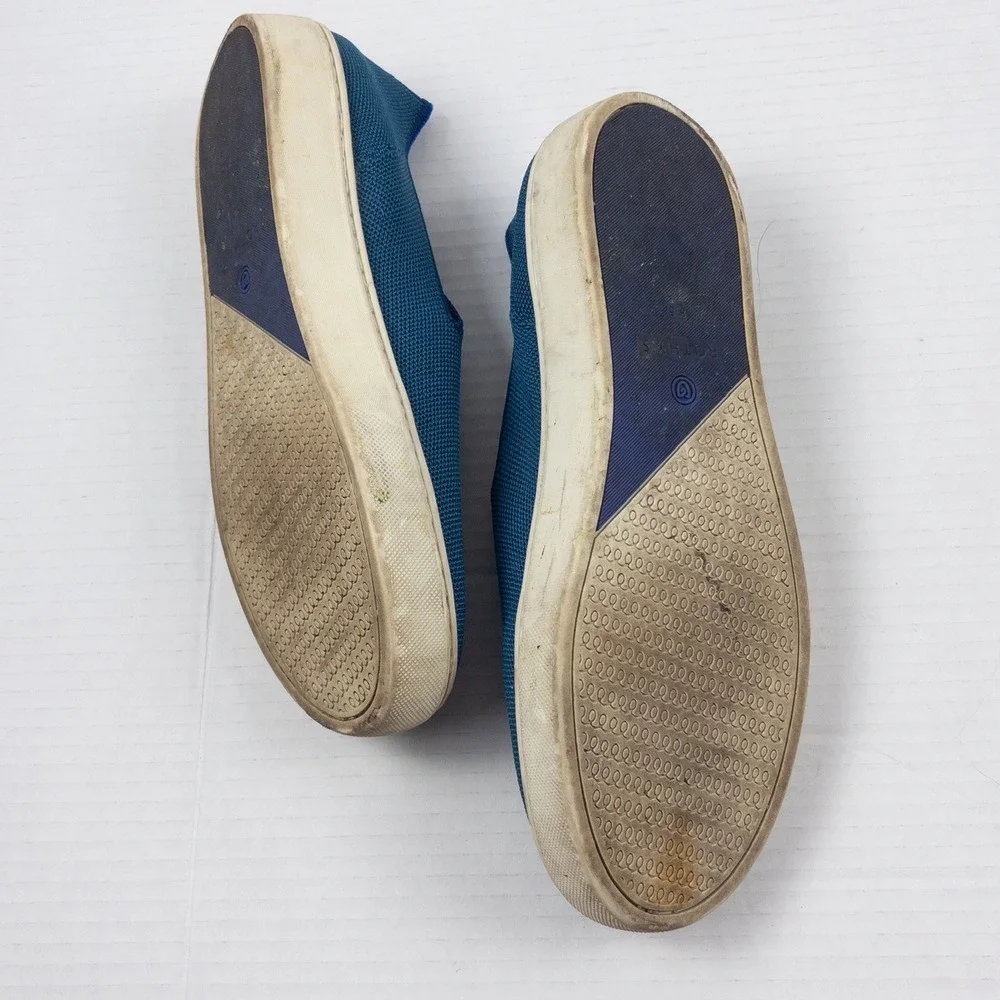 Rothys The Original Slip On Sneaker Womens 8.5 Teal Blue Washable‎ Casual Flat